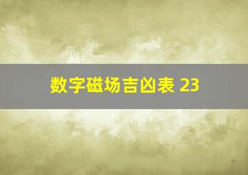 数字磁场吉凶表 23